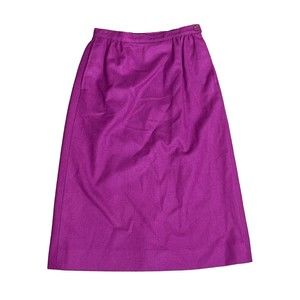 Pendleton Virgin Wool Below Knee Pencil Career Skirt Size 4P Fuchsia Raspberry
